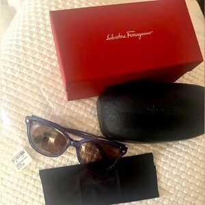 Salvatore Ferragamo Blue Frame Sunglasses
